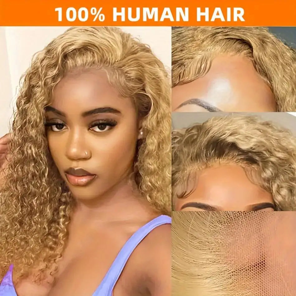 Curly Hair Honey Blonde Wig Human Hair 13X6 Hd Lace Frontal Wig 13X4 Deep Wave 30 Inch Lace Front Preplucked Brazilian Wigs