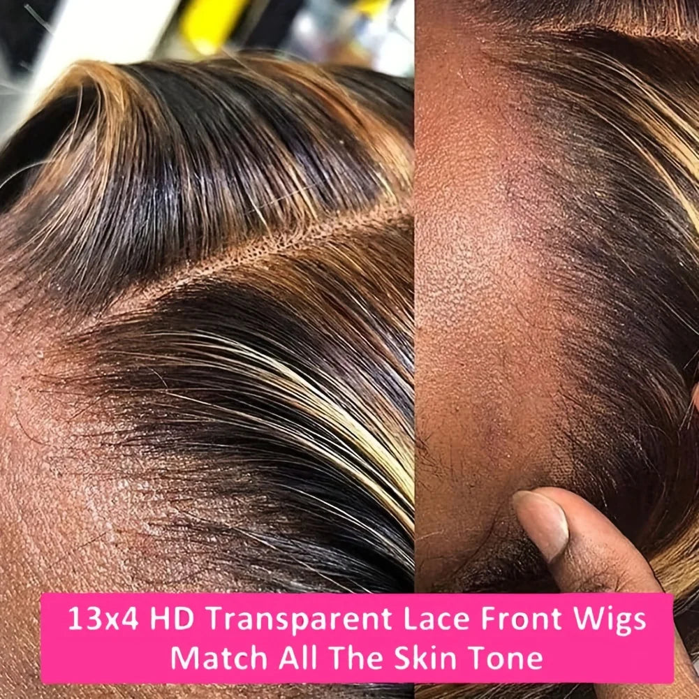 Deep Wave Short Bob Wigs Human Hair 13x4 Highlight 4/27 Honey Blonde Hair Lace Front Wig Curly Virgin Human Hair For Black Women