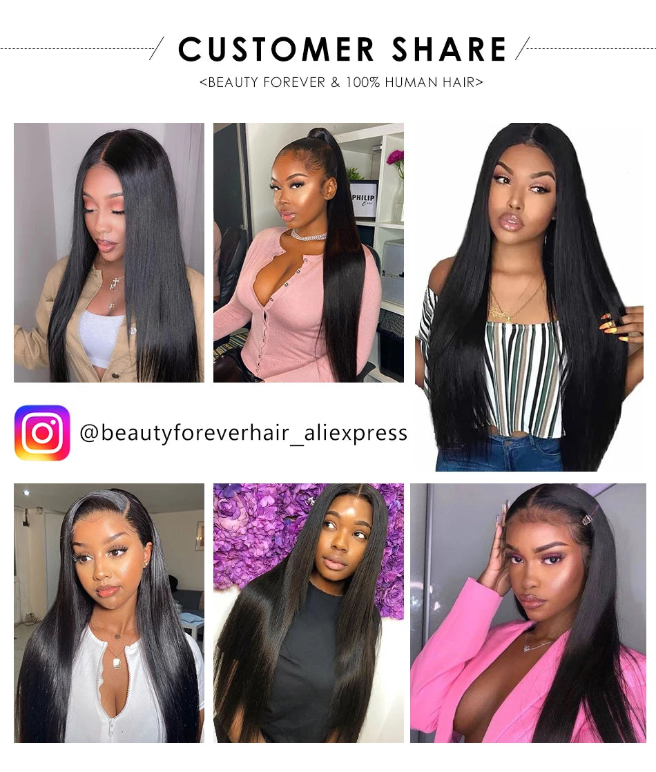 Beautyforever Glueless Straight Human Hair Wig Preplucked 13x4 Lace Front Human Hair Wig Brazilian 5x5 HD Lace Wig