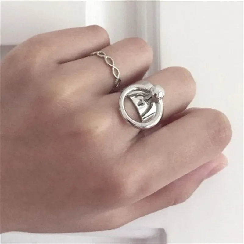 Fashion circle ring Minimalism wind Rings of metal fan ring delicate woman man ring 2021