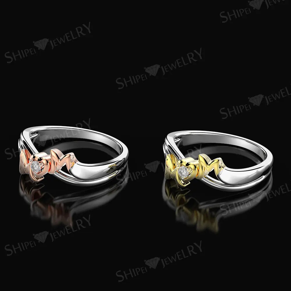 Fashion Real 18k Gold Rings for Women Finger Rings for Wedding Engagemenfine Jewelry Dating for Wife/mom Trendy Diamond Rings