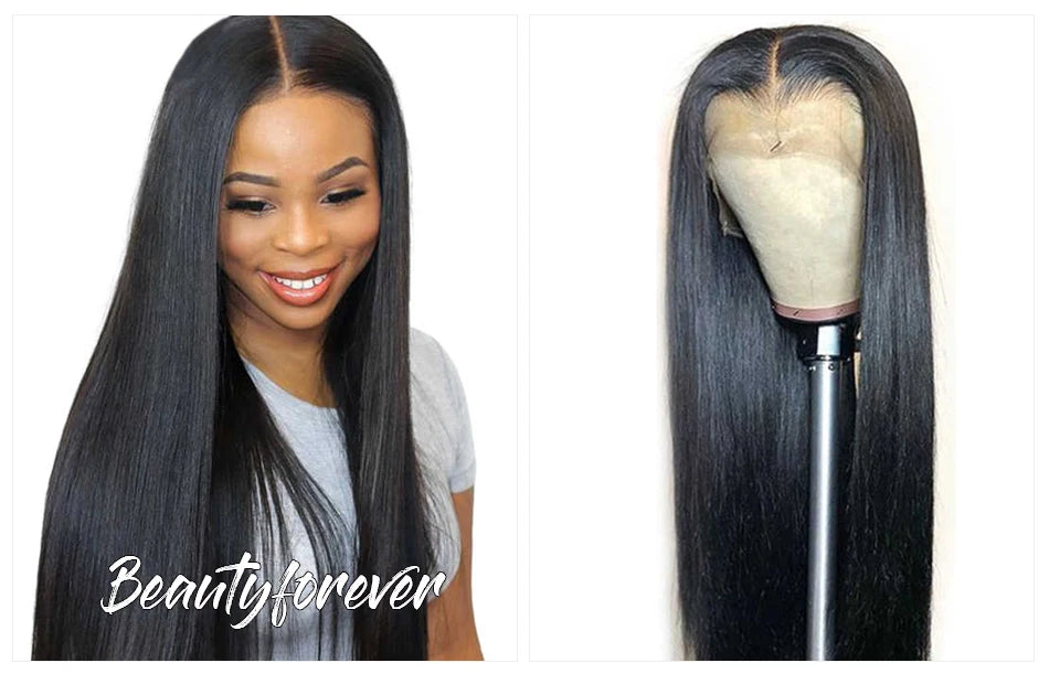 Beautyforever Glueless Straight Human Hair Wig Preplucked 13x4 Lace Front Human Hair Wig Brazilian 5x5 HD Lace Wig