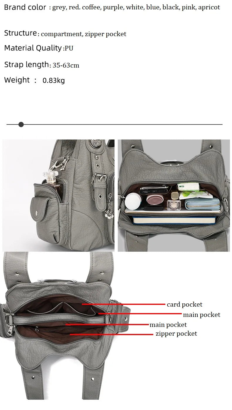 Angelkiss Bag Women Fashion Handbags Women Shoulder Bags PU Leather Handbag Female Satchel Big Shoulder Purse Bag bolsa feminina