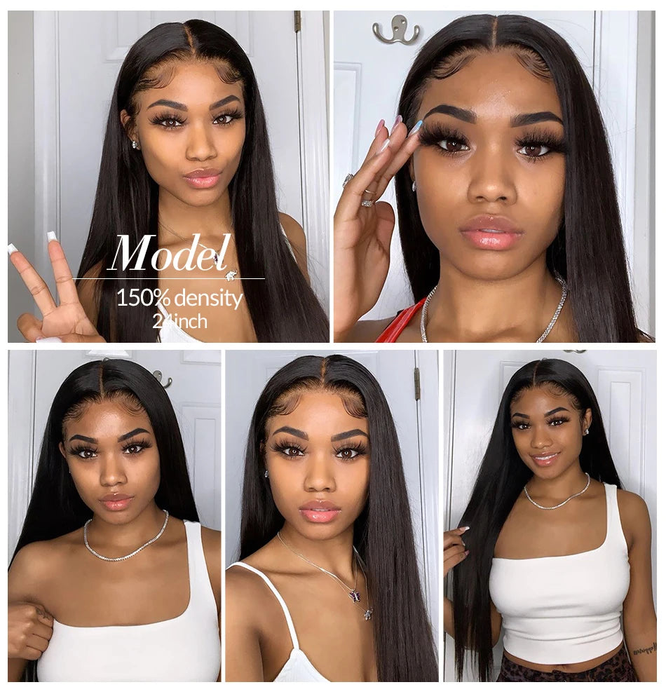 Beautyforever Glueless Straight Human Hair Wig Preplucked 13x4 Lace Front Human Hair Wig Brazilian 5x5 HD Lace Wig