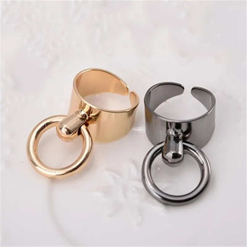 Fashion circle ring Minimalism wind Rings of metal fan ring delicate woman man ring 2021
