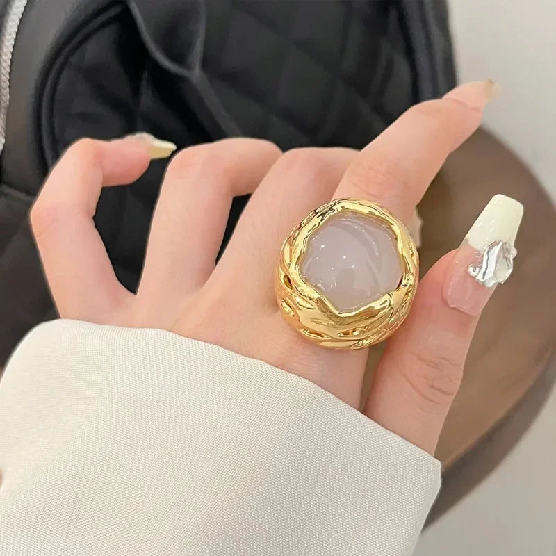 Fashion Jewelry Pretty Design Geometric Big Rings For Women Female Gifts Hot Sale Finger Accessories 2024 Trend New