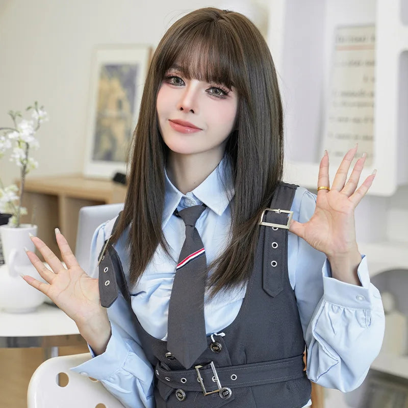 Long Straight Synthetic Wig for Women Natural Look Daily Party Fashion Celebrity Style Full Head Hair Extension