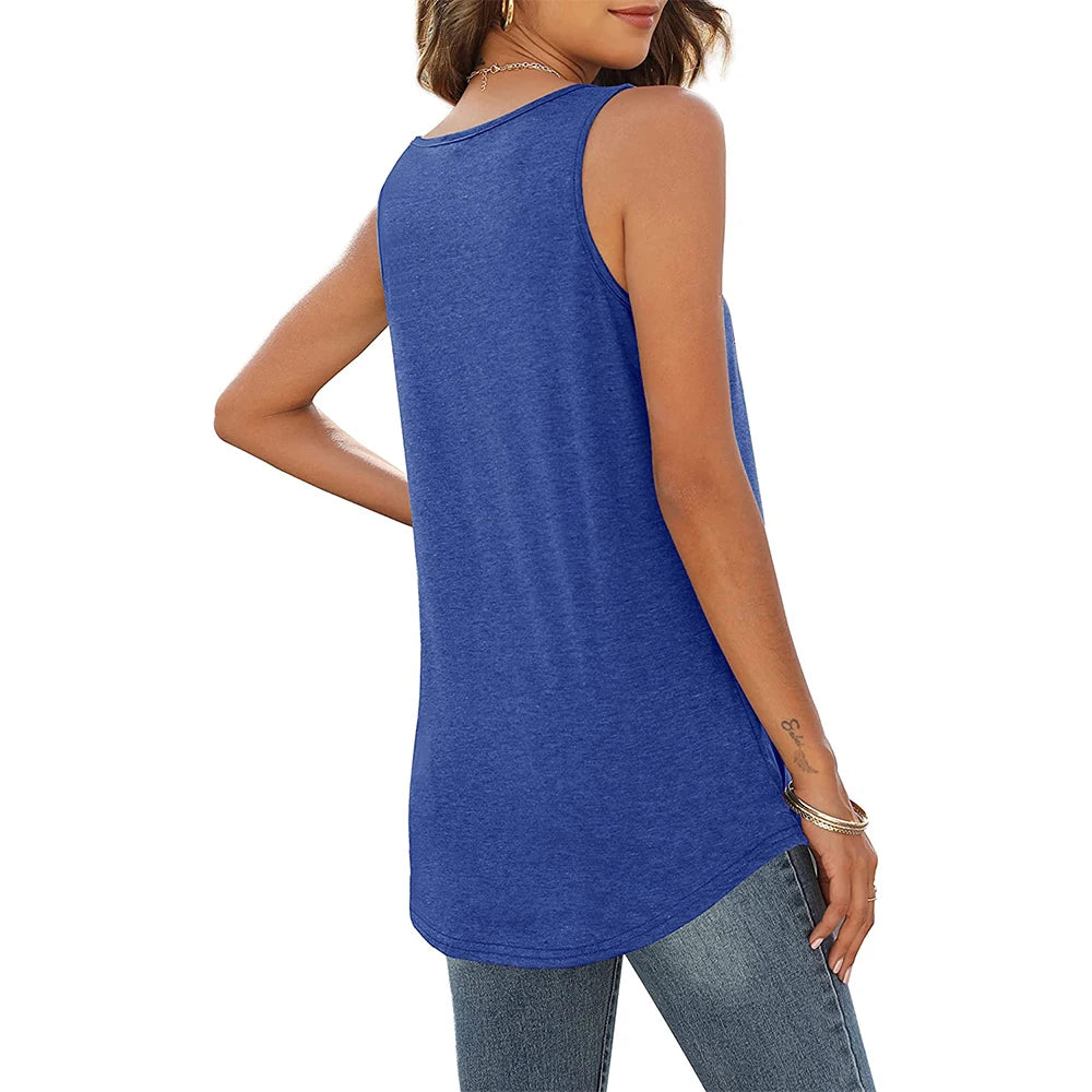 Tank Tops for Women Loose Fit Summer Tops V Neck Sleeveless Tanks Trendy