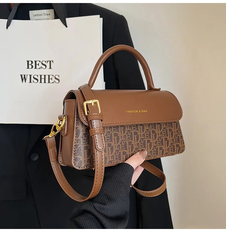 2025 fashionable new women's bag with stylish letter print design, versatile shoulder bag, casual and simple crossbody bag