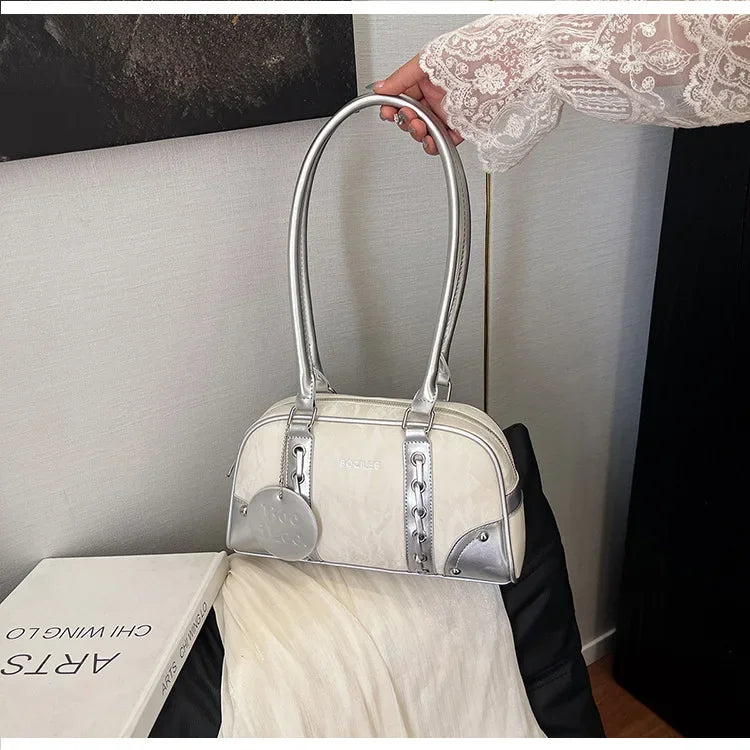 2025 New! Women's Fashion - Forward Color - Blocking Boston Bag - Versatile Underarm Carry for Casual Commuting & Daily Chic