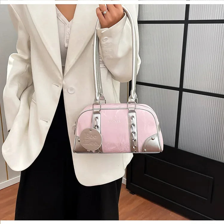 2025 New! Women's Fashion - Forward Color - Blocking Boston Bag - Versatile Underarm Carry for Casual Commuting & Daily Chic