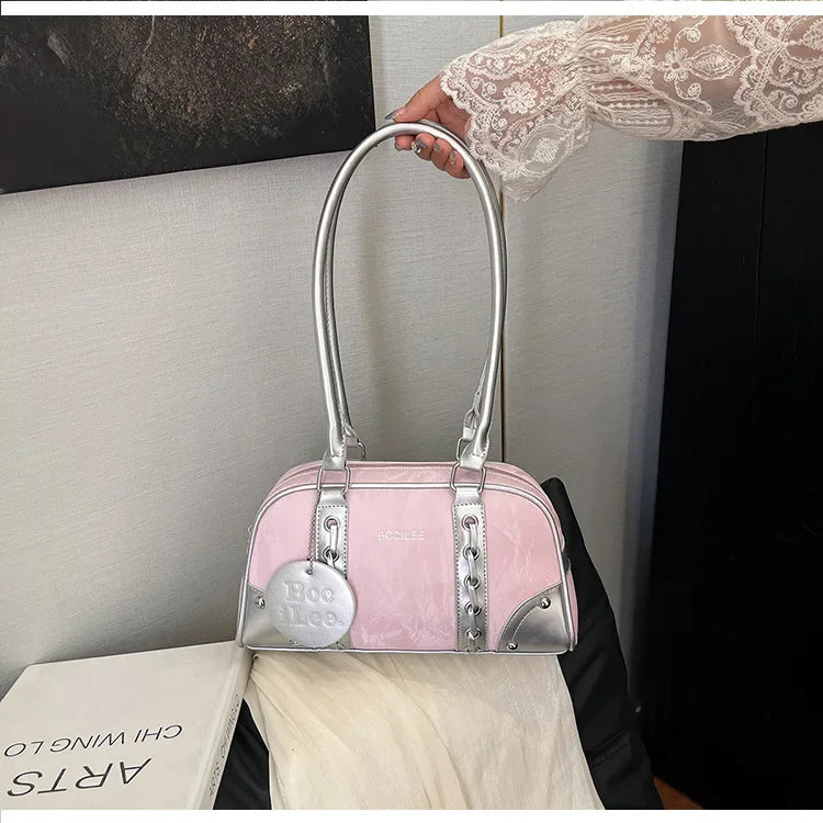 2025 New! Women's Fashion - Forward Color - Blocking Boston Bag - Versatile Underarm Carry for Casual Commuting & Daily Chic