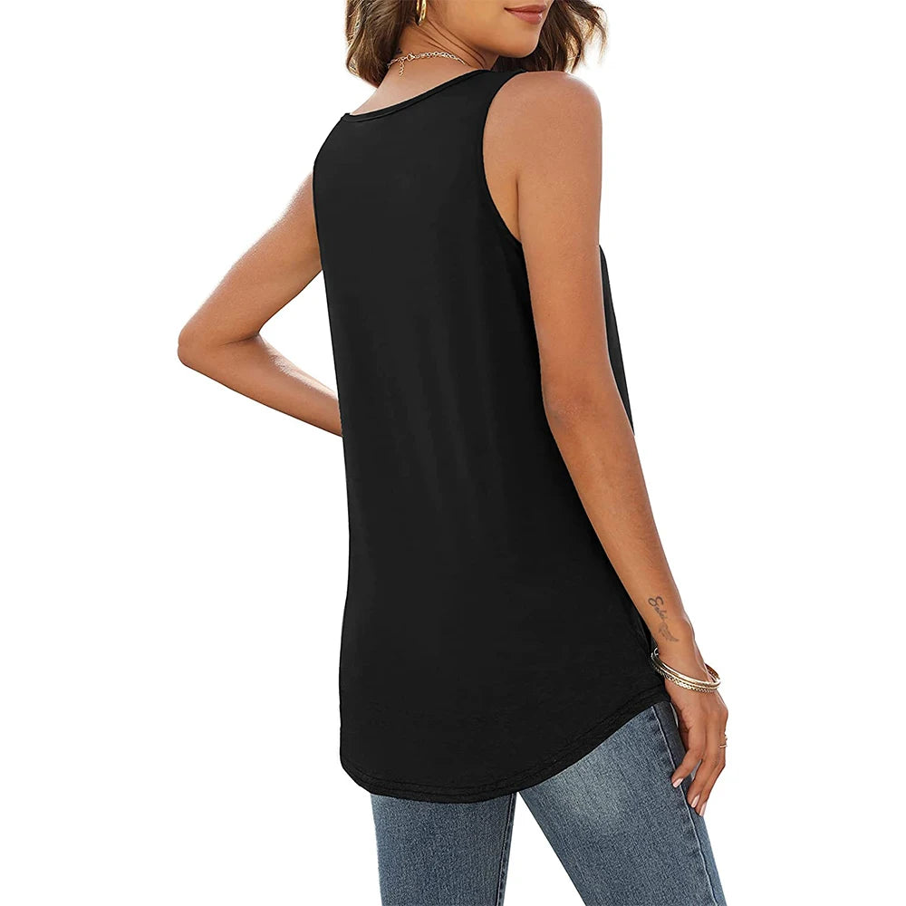 Tank Tops for Women Loose Fit Summer Tops V Neck Sleeveless Tanks Trendy
