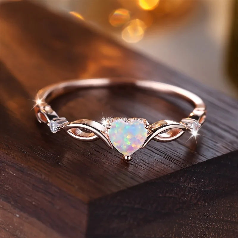 Fashion Love Zircon Ring with Simple and Colorful Style Elegant Retro Women's Wedding Festival Party Accessories and Giftsкольцо