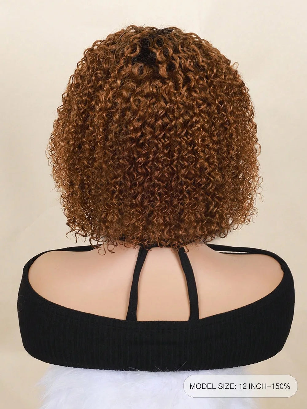 Short Curly Wig Kinky Curly Headband Wigs Human Hair For Women OT30 Color Full Machine Made Bob Wig Brazilian Human Hair Wig