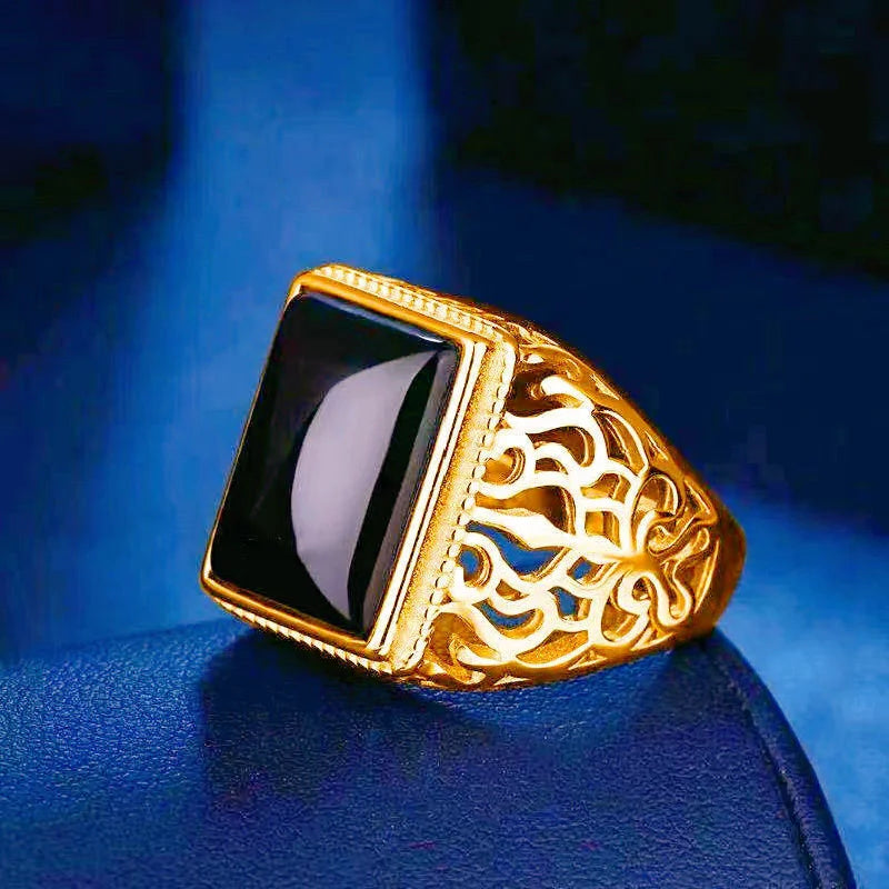 Men's Fashion Rings Simple Accessories Golden Trend Design Suitable for Fashionable Men's Accessories