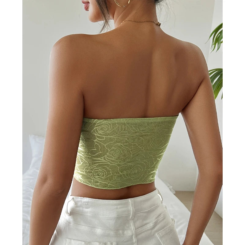 Summer New Fashion Design Hot Girl Sexy Slim Design Party Wear Knitted Tube Top