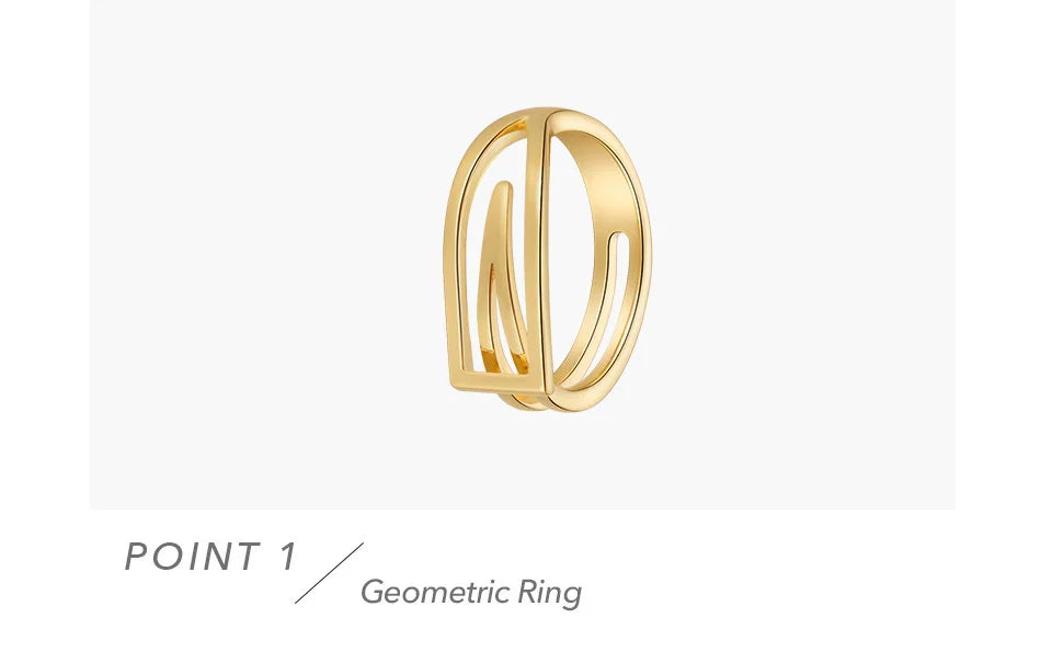 ENFASHION Geometric Rings For Women 18K Gold Color Ring Anillos Mujer Fashion Jewelry 2022 Wholesale Christmas Halloween 224178