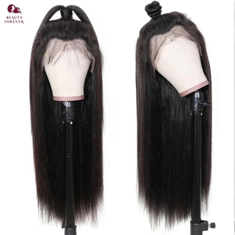 Beautyforever Glueless Straight Human Hair Wig Preplucked 13x4 Lace Front Human Hair Wig Brazilian 5x5 HD Lace Wig