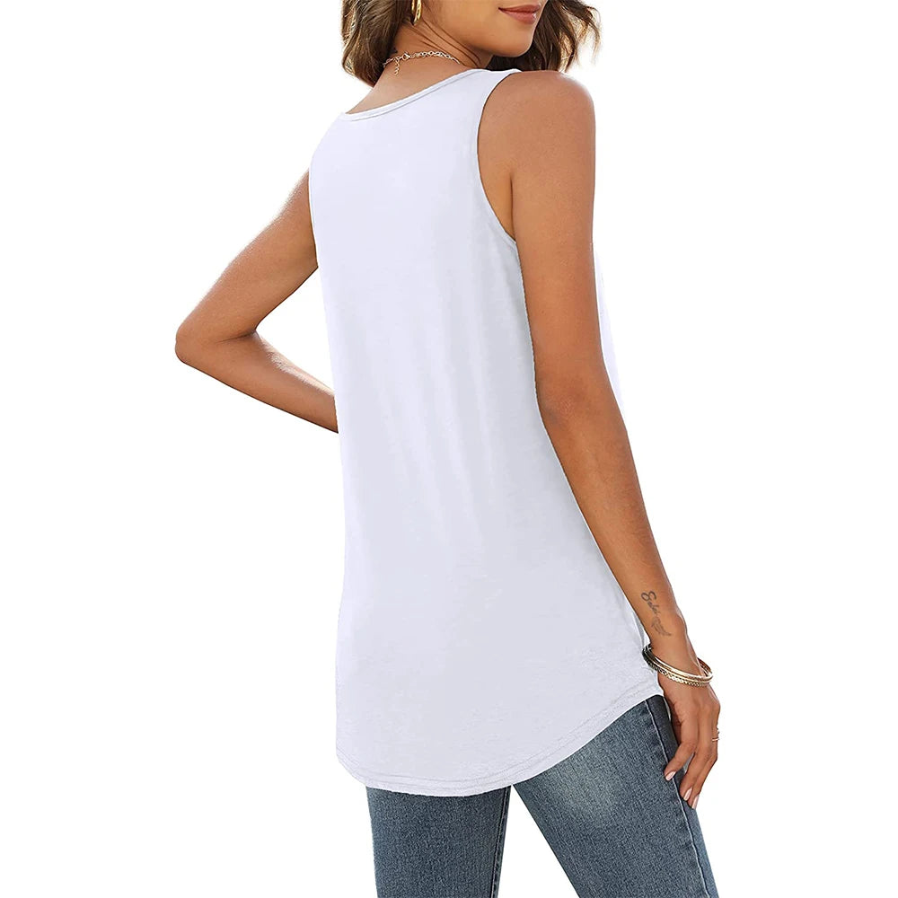 Tank Tops for Women Loose Fit Summer Tops V Neck Sleeveless Tanks Trendy