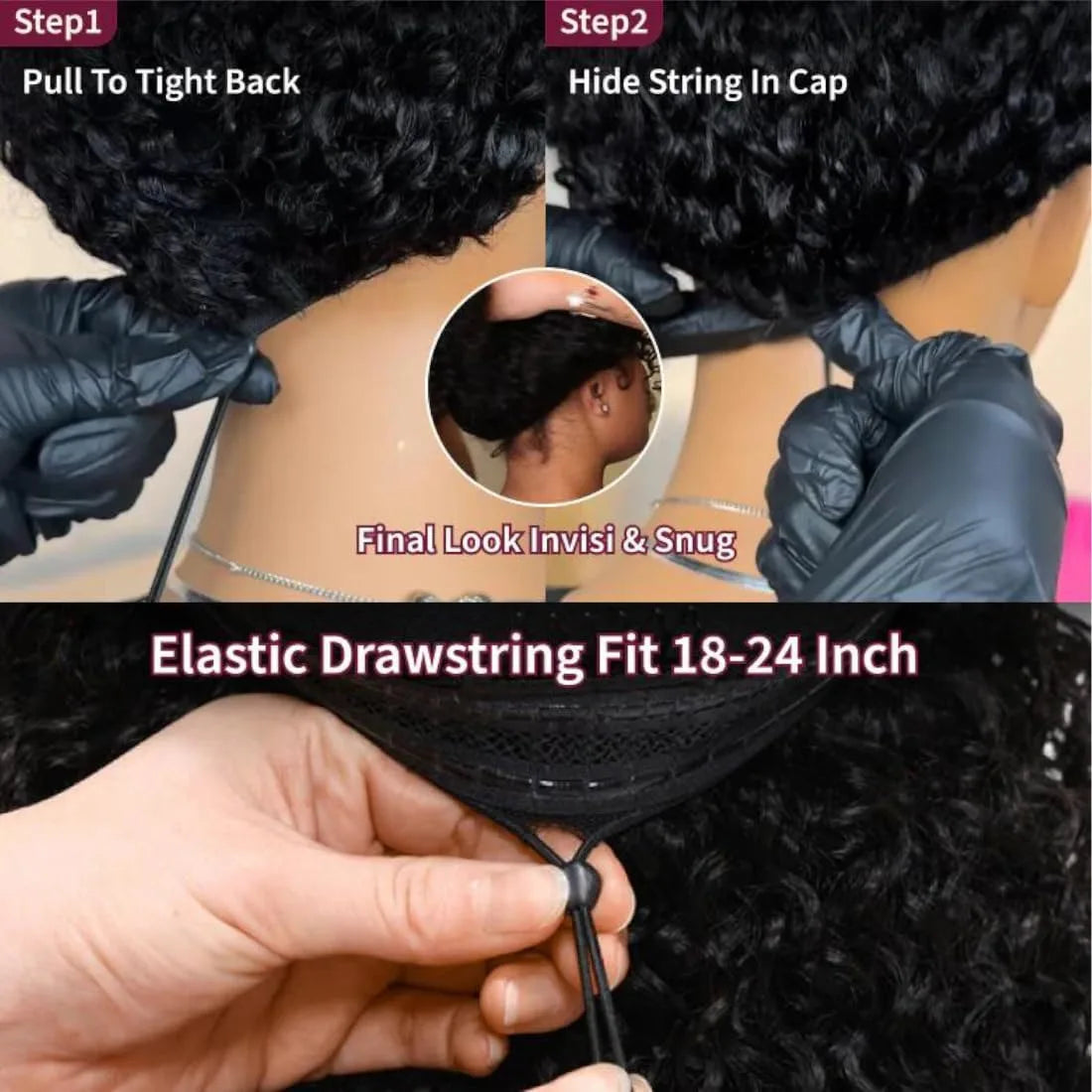 Water Curly Half Wig Drawstring Human Hair Wigs 3 In 1 Flip Over Half Wig Glueless Wig Elastic Band Clip in Hair 3/4 Half Wig
