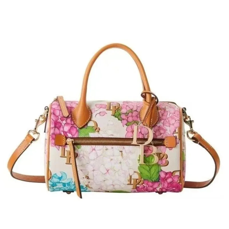 Fashion Brand Boston Bag Women 2024 Trend Flowers Print Letter Crossbody Bag High Quality Shoulder Pillow Bag New In Handbag