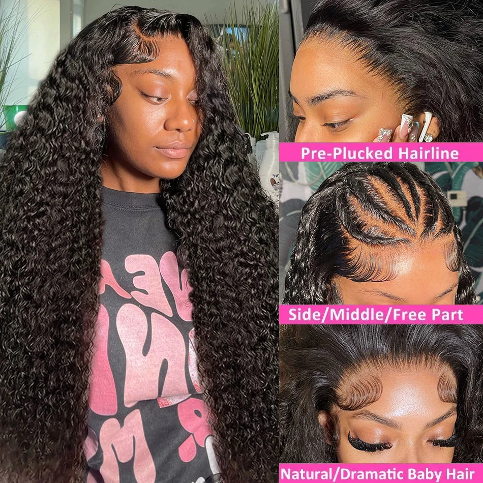 NYY Hair Factory Store 13x4 13x6 HD Loose Deep Wave Human Hair Wig 30 inch Water Curly 360 Lace Front Human Hair Wigs For Women