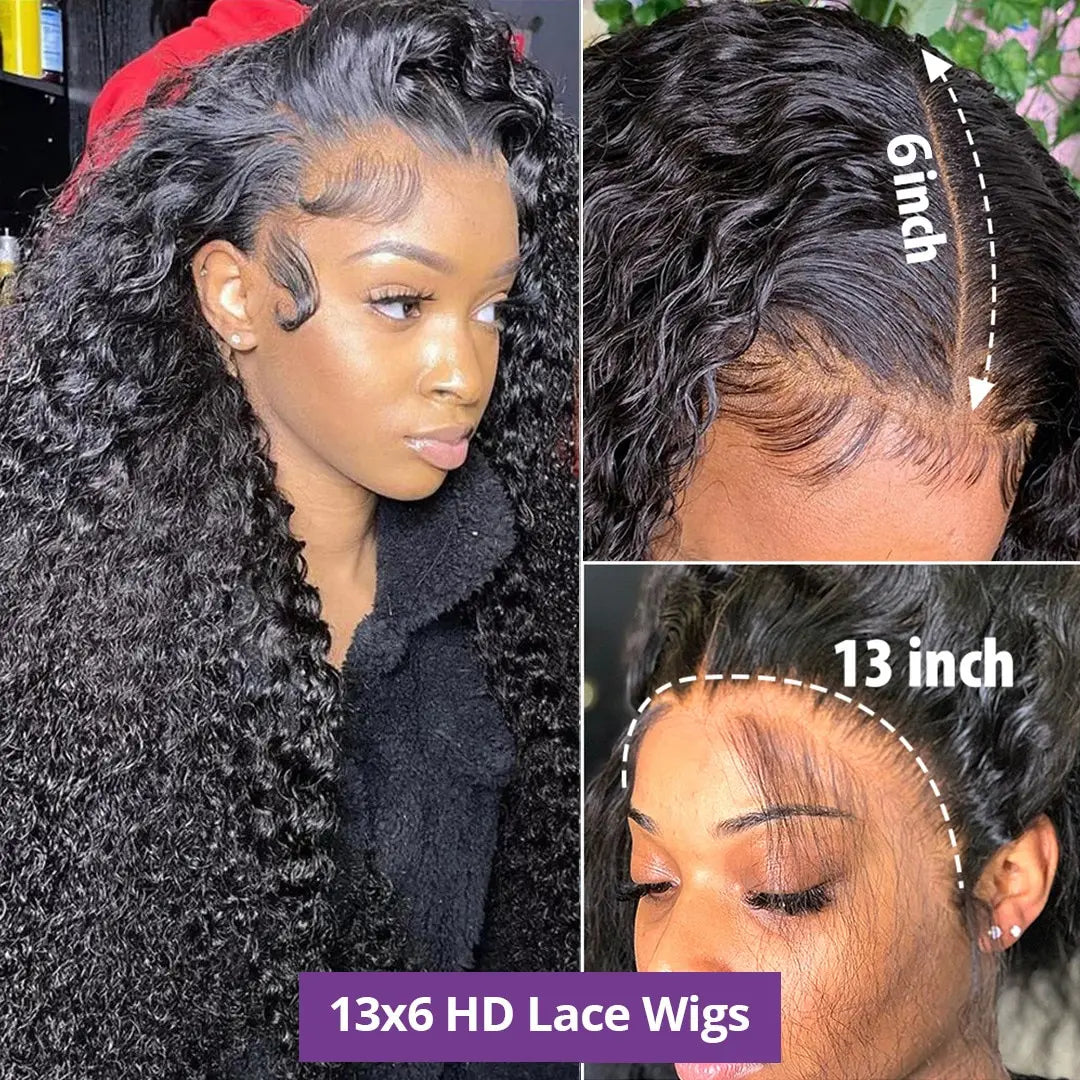 Deep Wave Frontal Wig Hd Lace Wig 13x6 100% Curly Human Hair Wig Accessories For Women Preplucked 13x4 Lace Front wigs