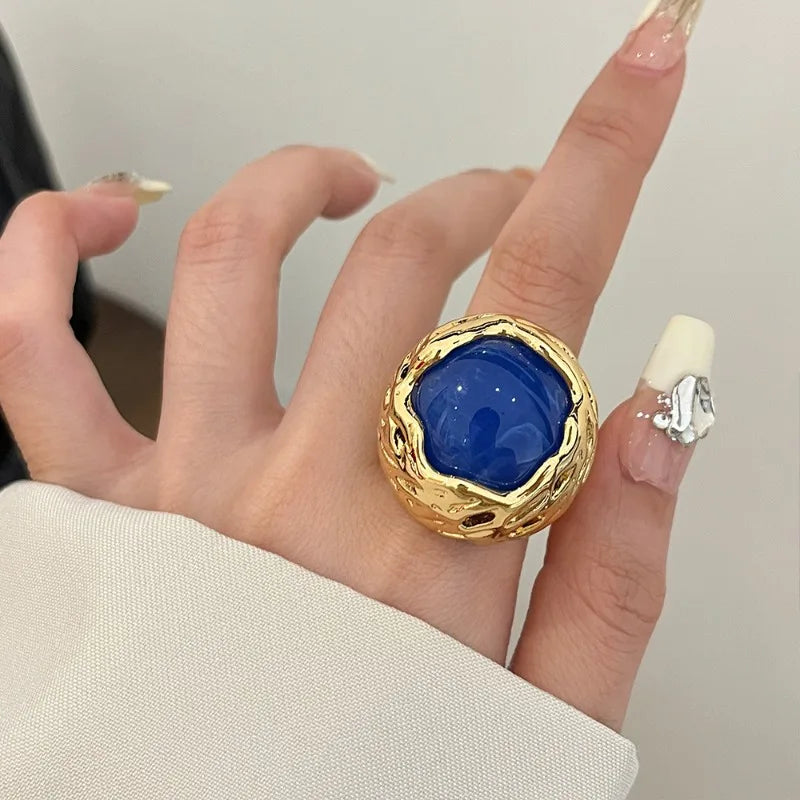 Fashion Jewelry Pretty Design Geometric Big Rings For Women Female Gifts Hot Sale Finger Accessories 2024 Trend New
