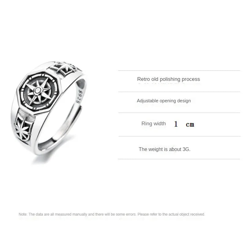 Fashion Simple Poseidon Star Rings For Women Retro Retro Hip-hop Copper Opening Index Finger Ring Gothic Jewelry Accessories Gif
