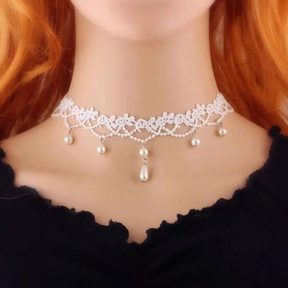 Fashion Black Lace Necklace Sexy Lace Clavicular Chain Gothic Punk Style Personalized Jewelry Accessories Party