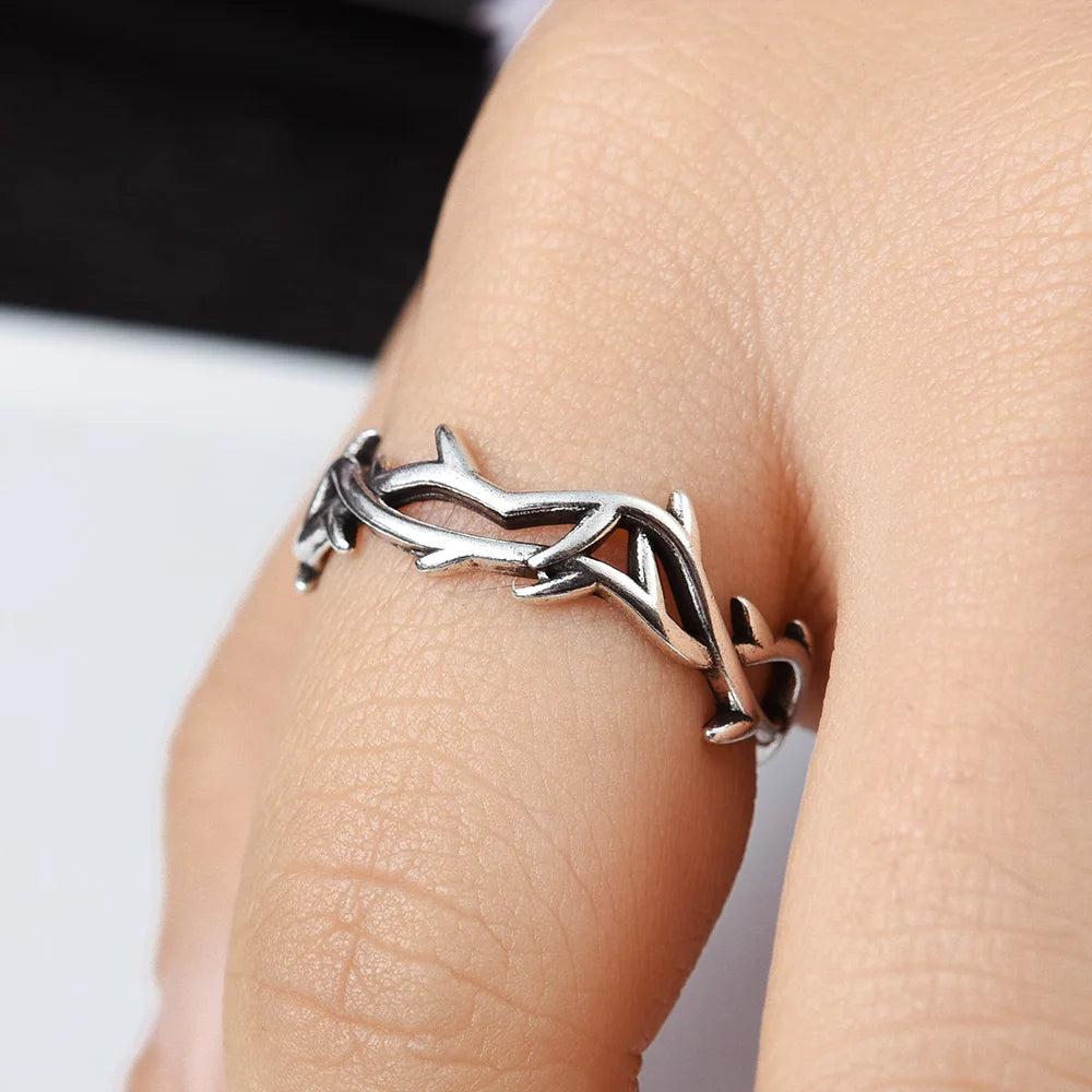 Fashion Irregular Thorns Rings For Couple Retro Hip-hop Personality Adjustable Finger Ring for Men Women Lovers Jewelry Gifts
