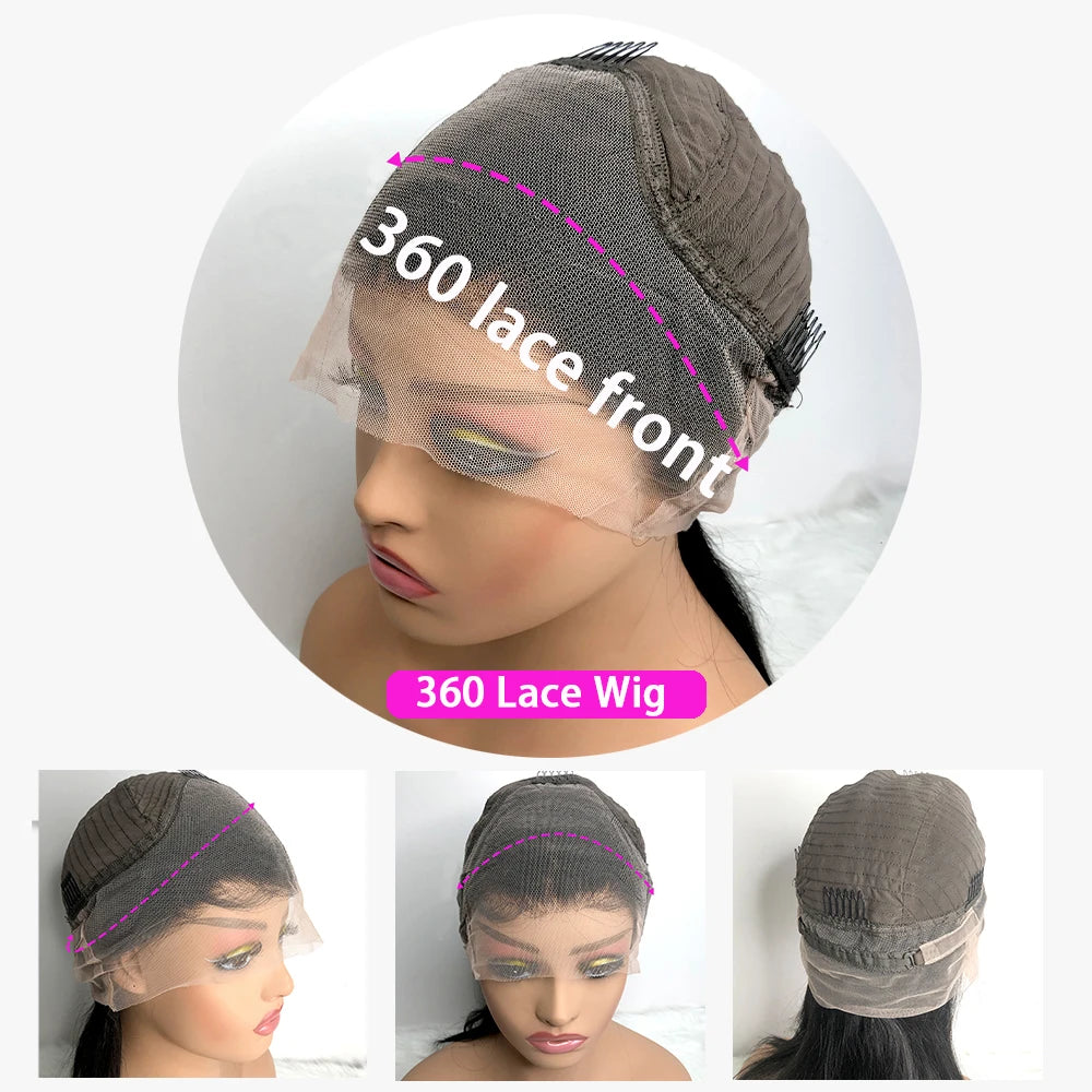 Deep Wave Frontal Wig 13x6 Hd Lace Loose Wave Wigs Brazilian Hair Natural Hairline Pre Plucked 40 Inch Lace Front Human Hair Wig