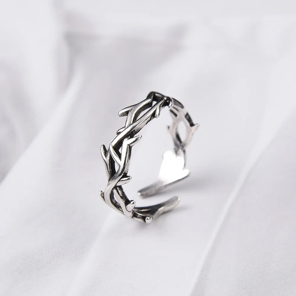 Fashion Irregular Thorns Rings For Couple Retro Hip-hop Personality Adjustable Finger Ring for Men Women Lovers Jewelry Gifts