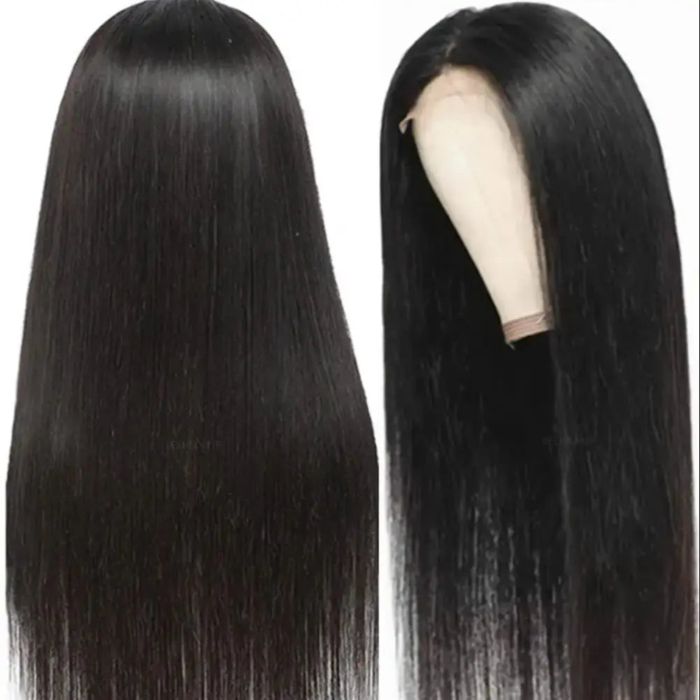 180% Density Natural Straight Human Hair Wig 13x6 HD Lace Frontal Wig Pre Plucked 28Inch Remy Straight Human Hair Wig For Women