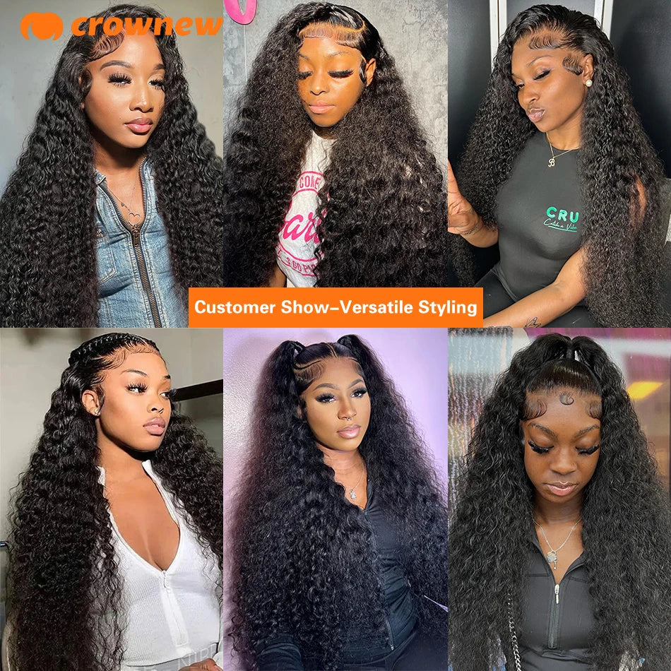 Deep Wave Frontal Wig 13X4 13x6 Hd Lace Frontal Wig Human Hair 200% Curly Lace Front Human Hair Wig Pre Plucked Human Hair Wigs