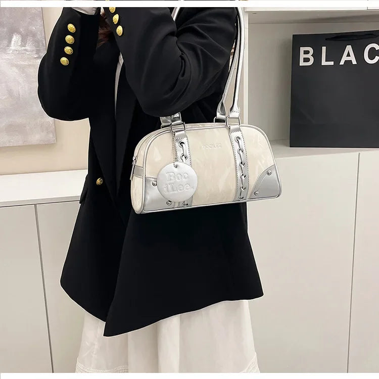 2025 New! Women's Fashion - Forward Color - Blocking Boston Bag - Versatile Underarm Carry for Casual Commuting & Daily Chic