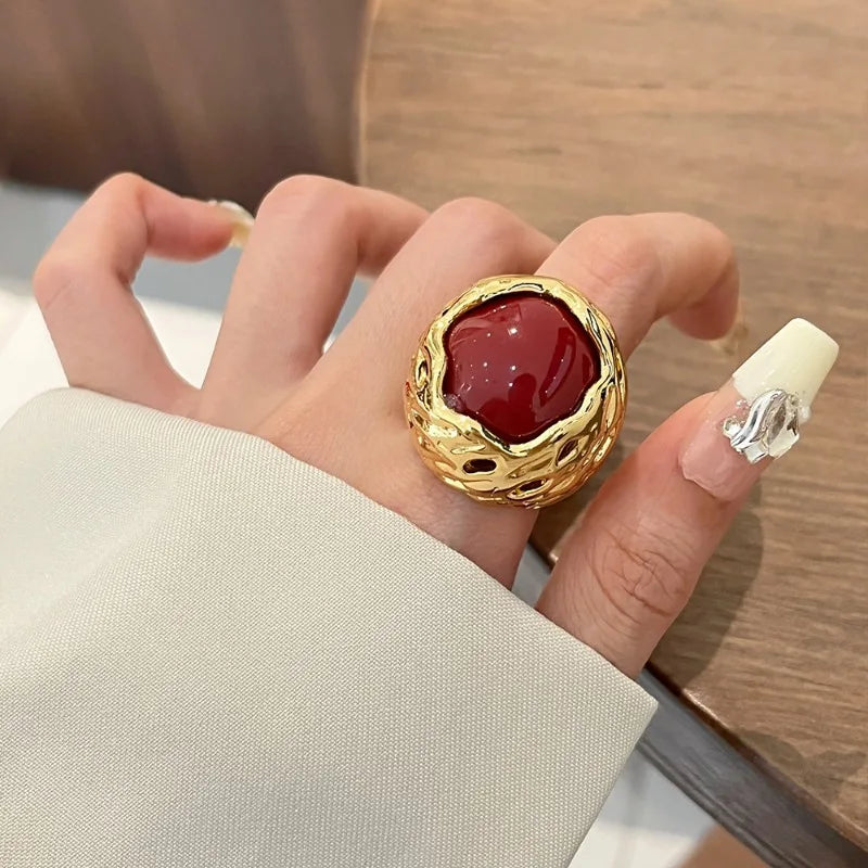 Fashion Jewelry Pretty Design Geometric Big Rings For Women Female Gifts Hot Sale Finger Accessories 2024 Trend New