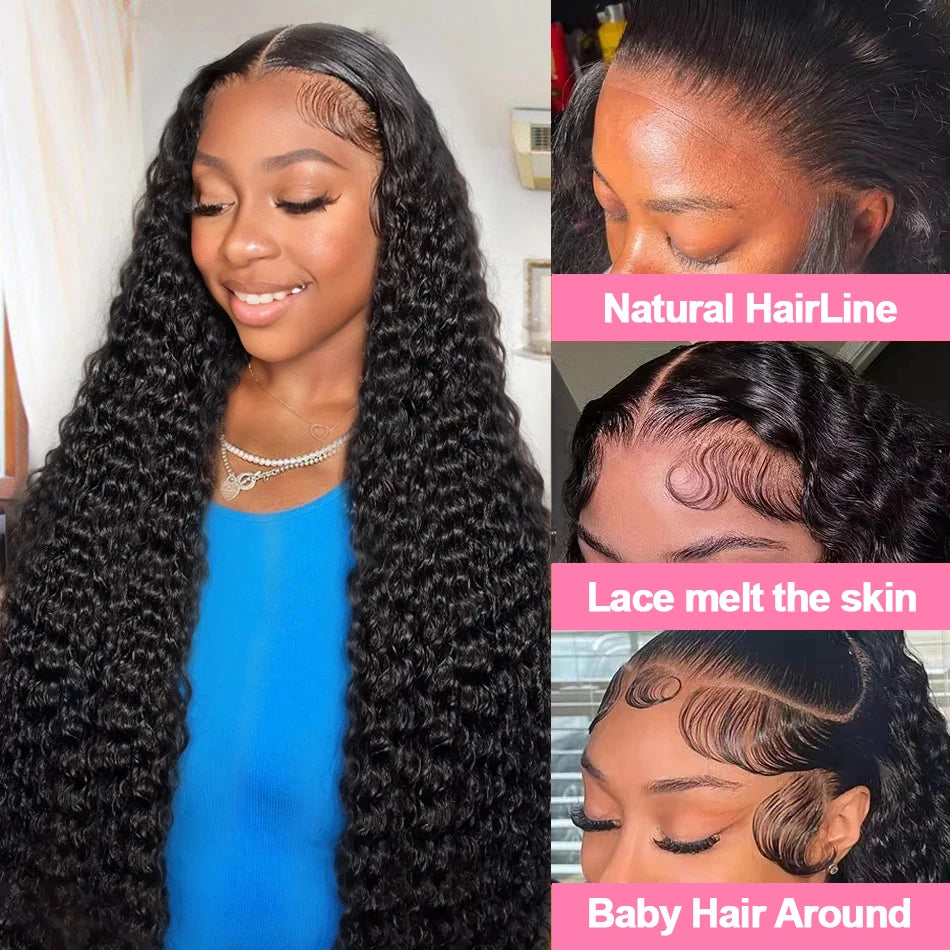 Deep Wave Wig Human Hair 13x4 Hd Lace Frontal Wig Water Wave Lace Front Wig Brazilian Pre Plucked Curly Wigs For Women