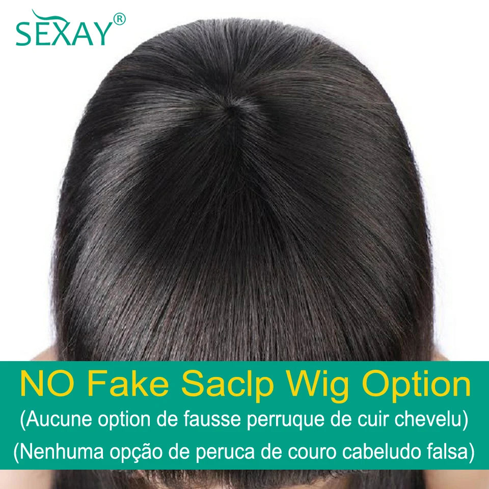 PU Fake Scalp Human Hair Wigs With Bangs 16-32 Inch Brazilian Deep Wave Curly Bangs Human Hair Fringe Wig 180 Density For Women