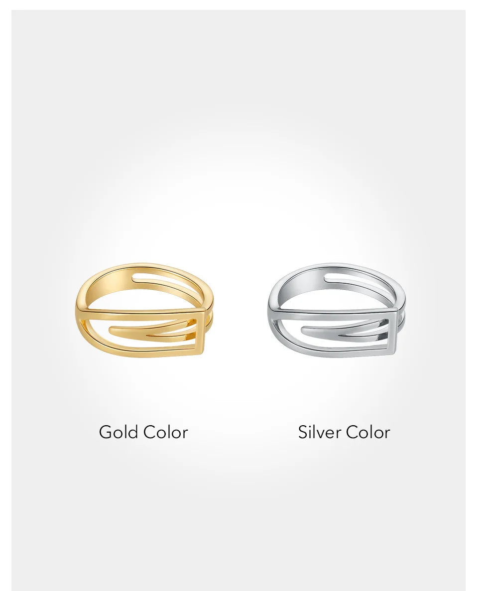 ENFASHION Geometric Rings For Women 18K Gold Color Ring Anillos Mujer Fashion Jewelry 2022 Wholesale Christmas Halloween 224178