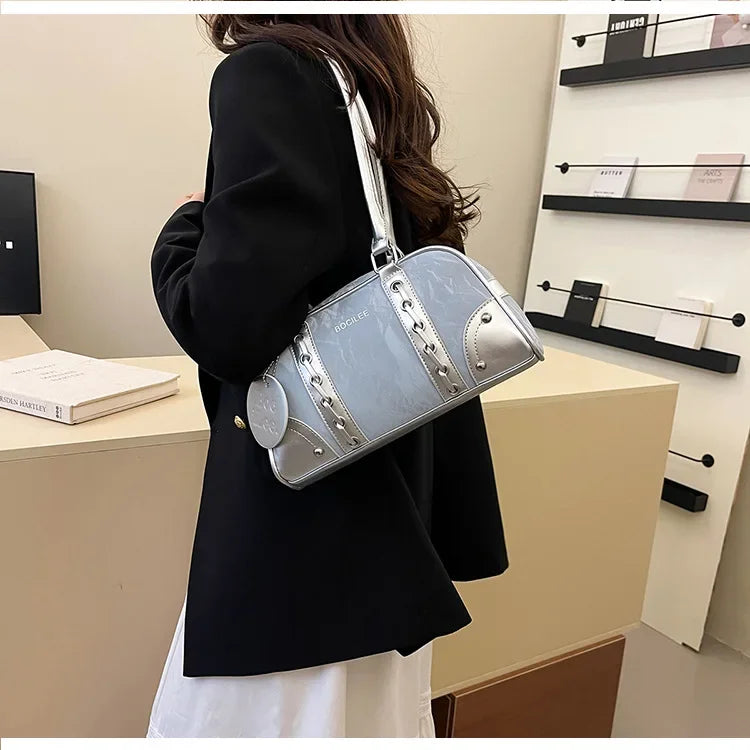 2025 New! Women's Fashion - Forward Color - Blocking Boston Bag - Versatile Underarm Carry for Casual Commuting & Daily Chic