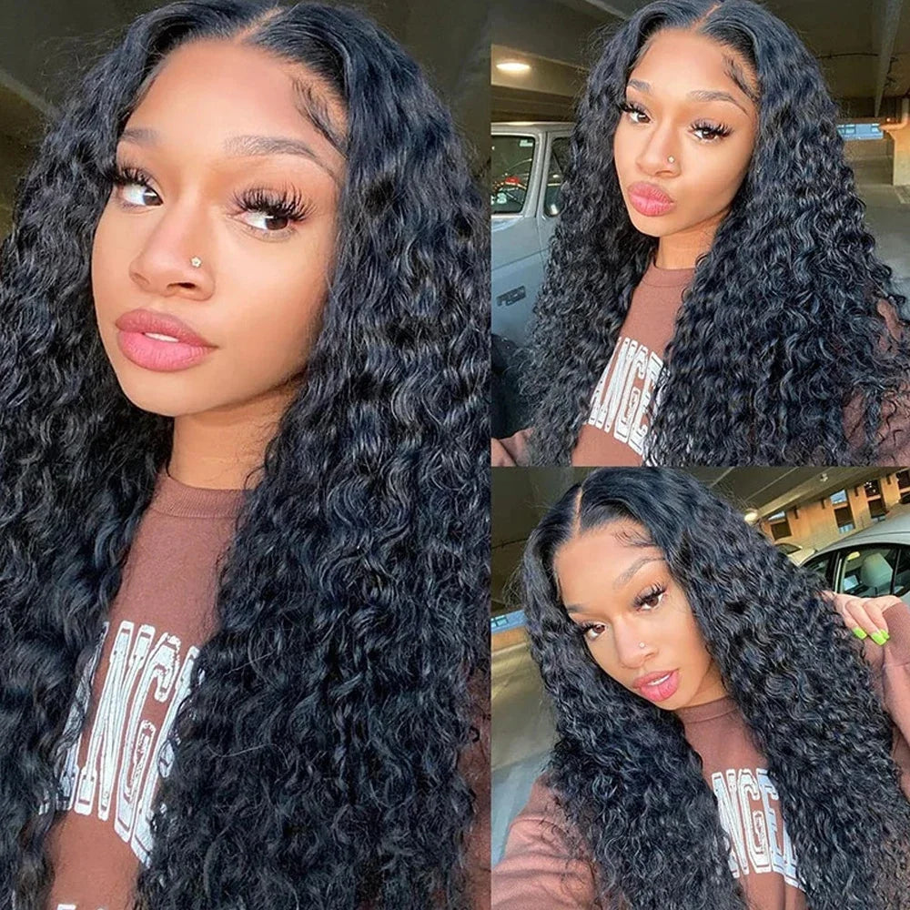 Curly 13x6 HD 300% 30 40 Inch Deep Wave Lace Front Human Hair Wigs 5x5 Glueless Closure Ready To Wear Wig 13x4 Lace Frontal Wig