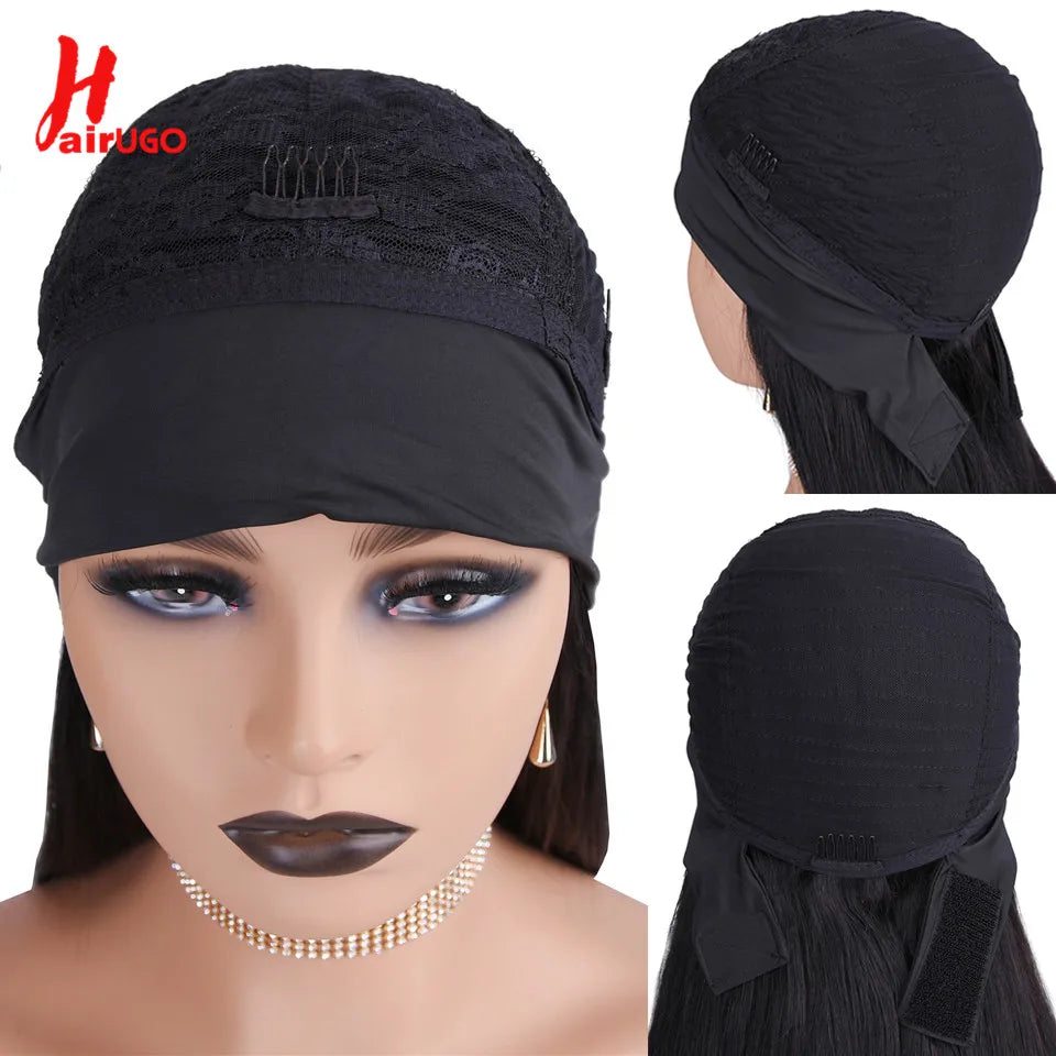 Straigh Human Hair Wigs For Women Natural Color Headband Human Hair Wigs Glueless Straight Human Hair Wigs Full Machine Made Wig