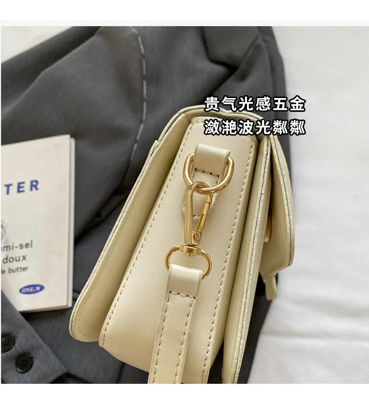 2025 New Fashion Glossy Square Bag for Women, Minimalist Versatile Shoulder Bag Crossbody Purse, Office Commuter Handbag, Trendy