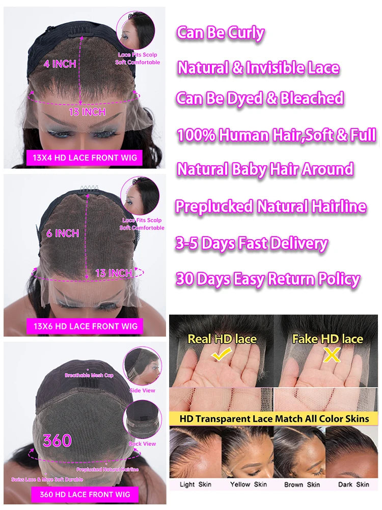 40 Inch 13x4 Curly Lace Front Human Hair Wigs For Women Water Wave Pre Plucked Brazilian Hair Deep Wave 13x6 Hd Lace Frontal Wig