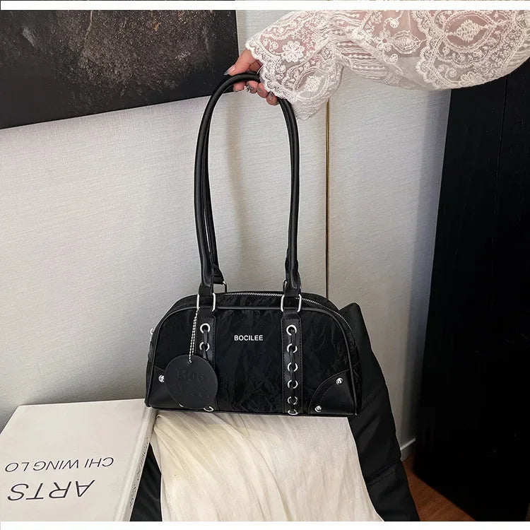 2025 New! Women's Fashion - Forward Color - Blocking Boston Bag - Versatile Underarm Carry for Casual Commuting & Daily Chic