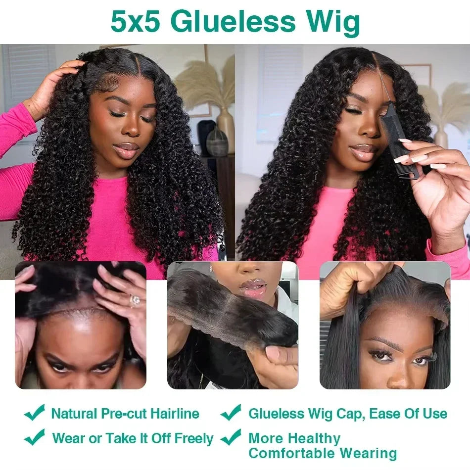 Curly 13x6 HD 300% 30 40 Inch Deep Wave Lace Front Human Hair Wigs 5x5 Glueless Closure Ready To Wear Wig 13x4 Lace Frontal Wig