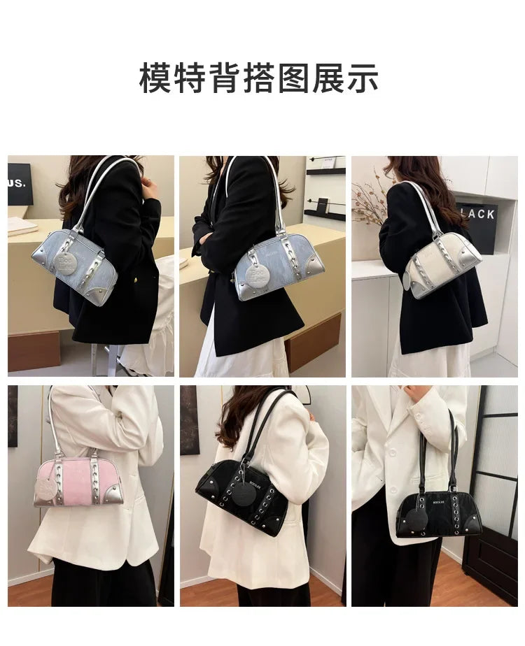 2025 New! Women's Fashion - Forward Color - Blocking Boston Bag - Versatile Underarm Carry for Casual Commuting & Daily Chic