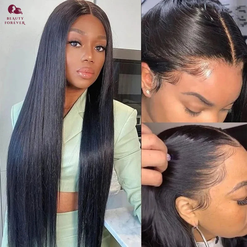 Beautyforever Glueless Straight Human Hair Wig Preplucked 13x4 Lace Front Human Hair Wig Brazilian 5x5 HD Lace Wig